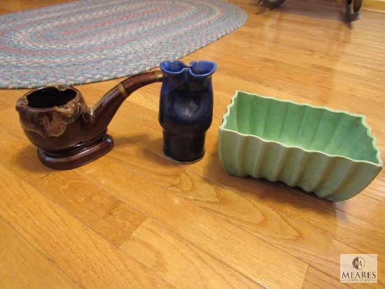 Lot 3 pieces of Pottery Planter, ashtray, and vase