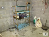 Metal Shelf Lot with Contents