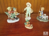 4 piece Lot Porcelain Little Children Figurines some Goebel