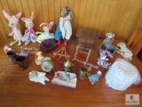 Lot Vintage Decorations Trinkets Coaster Set, Bunnys, Brass Items, Figurines +