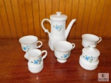 Tea / Coffee Set Pitcher, Creamer, Sugar Bowl, 3 Cups Porcelain Made in Japan