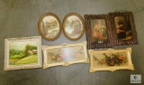 Lot 7 Vintage Small Framed Prints Art