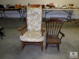 Wood Rocker Rocking Chair and Children's size Wood Rocker