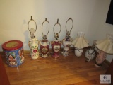 Lot 7 Porcelain & Ceramic Table Lamps