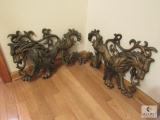 Heavy metal Lion wall sconces pair