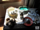 Lot Blue and White Porcelain decorations, Lamp, and Other Ceramic pieces