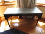 Antique wood drop leaf sofa table Approximately 5'
