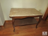 Wood Coffee Table with Marble Top