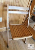 Vintage wood slate folding chair