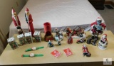 Lot various Santa Claus Christmas figurines