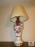 Porcelain table lamp floral design