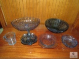 Lot light Blue Glass Depression Glass & More Bowls, Cup, Tray, & Basket