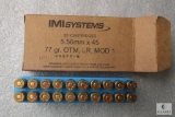 20 Cartridges IMI Systems Ammunition 5.56mmx45 77 Grain OTM