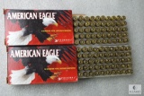 100 Centerfire Pistol Cartridges American Eagle 9mm Luger 147 Grain FMJ Flat Point (2 boxes of 50