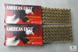 100 Centerfire Pistol Cartridges American Eagle 9mm Luger 147 Grain FMJ Flat Point (2 boxes of 50