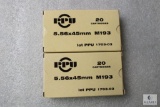 40 Cartridges PPU 5.56x45mm M193 (2 boxes of 20 rounds)