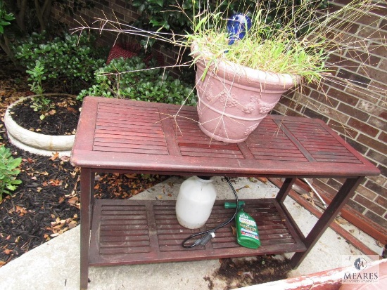 Wood Planting Table with flower pot & Sprayer