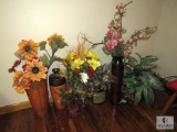 Large lot Floral arrangements with Vases