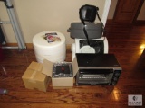 Lot Dehydrator, Toaster Oven, George Jr Roaster, Roasting pan & 2 Fire Burners