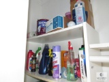 Laundry Room Shelf Lot Cleaners, Light bulbs, Brooms, Steam Mop +