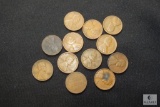 Lot of 12 assorted Wheat Cents