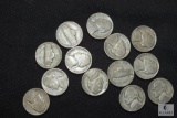 Lot of 13 1943 Jefferson Nickels