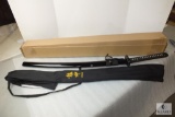 New Ryujin Samurai Sword Katana 1060 Steel Blade with Wood Sheath & Dust Cover