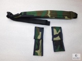 New 3 piece camo set padded rifle sling, knife case and mini mag light case