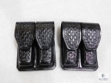 2 New Hunter leather double magazine pouches fits Beretta 92, Ruger P95 and similar