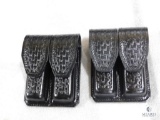 2 New Hunter leather double magazine pouches fits Beretta 92, Ruger P95 and similar