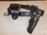 Vintage leather duty belt with holster and accessories