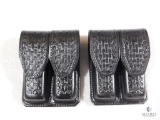 2 New Hunter leather double magazine pouches for Glocks, Beretta and similar pistols