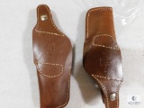 2 Hunter leather thumb break holster fits Colt Commander and similar autos