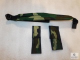 New 3 piece camo set padded rifle sling, knife case and mini mag light case
