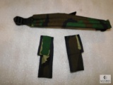 New 3 piece camo set padded rifle sling, knife case and mini mag light case