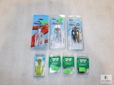 Assortment of new fishing lures and hooks