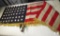 Lot Valley Forge Bicentennial Flag, Vintage American Flag & Bronze Eagle Flag Topper