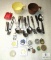 Lot Boy Scouts Utensil Sets, Matches, Fire Starter Kit, Cups, Pins & various Tokens