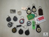 Lot 16 BSA Keychains Various Scout Key Rings & 2 Boy Scout Money Clips