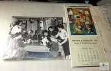 Lot Vintage 1980 Boy Scout Advertising Calendar & Black & White Large Photo Print