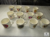 Complete Set 1 thru 12 Boy Scouts Region Coffee Mugs Issued 1972