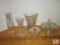 Lot 6 pieces Crystal and glass Vases, Lidded Candy Dishes, Ring Jewelry Holder