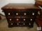 Vintage 3 Drawer Nightstand Dark wood Stain