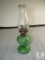 Vintage Green & Clean Glass Oil Lamp