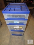 Rolling Organizer Cart with assorted Utensils, Silverware, and Placemats