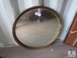 Antique Circular mirror in wood frame 23