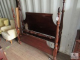 Twist Top Mahogany Bed Headboard & Footboard with Rails Double Bed