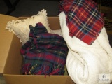 Lot assorted Blankets, Fleece, and Decorative Throw pillows