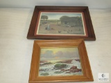 Lot 2 Vintage Framed Prints Frank Morris Farmhouse & Jon Arwood Ocean