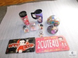 Lot Betty Boop Collectibles License Plates, Cups, Clock, Figurines, Tin VW Bug +